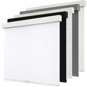 SUNOFF Cordless Blackout Roller Shades Blinds for Windows Free-Stop,Pull Down Room Darkening with Valance,Thermal Insulated Woven Fabric Window Door Blinds for Home,Office,White 31" W x 72" L