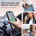 for iPhone 16 Pro Max Case with MagSafe, Upgraded [Full Camera Protection] [Fit for MagSafe] [Mil-Grade Drop] Cute Wave Translucent Non-Slip Phone Case for iPhone 16 Pro Max 6.9",Black