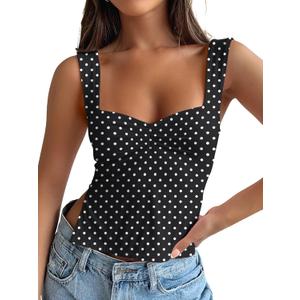 Trendy Queen Double Lined Crop Tank Top for Women Cute Summer Backless Shirt Spring Y2K Top Junior Going Out Concert Vacation (Black, XL)