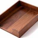 Bamber Wood Letter Tray Wooden Desk Organizer Paper Document File Tray for Office Supplies Collection Folders Notebooks, Black Walnut