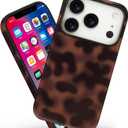 Magnetic for iPhone 17 Pro Case Cute Tortoise Shell Phone Case, Leopard Print Shockproof Slim TPU and Hard PC Protective Cover Fit for MagSafe Designed for Women Girls, Brown Amber