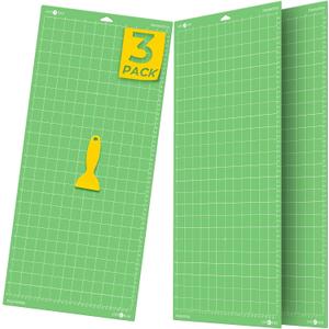 HTVRONT Standard Grip Cutting Mat, 3 Pack Cutting Mat 12x24 Compatible with Cricut Maker 3/Maker 4/Maker/Explore 3/4/Air 2/One, Standard Adhesive Sticky Quilting Cutting Mats Replacement Accessories