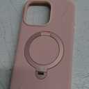 TORRAS Magnetic for iPhone 16 Pro Max Case Silicone with Stand, Fit for MagSafe, 360 Ring Stand with Camera Control, Ostand Q3 Silicone Rubber Soft Case for iPhone 16 Pro Max 6.9'', Bliss Pink