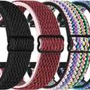 Elastic Quick Release 18mm Watch Bands Compatible with Garmin Venu 3S/Venu 2S/Vivoactive 4S/Vivomove 3S/Forerunner 255S/255S Music/Forerunner 265S, Adjustable Stretchy Nylon Loop Replacement Straps