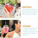 3 x DOITOOL Strawberry Plastic Cups with Lids and Straws 12 Pcs Party Drinkware Set for Girls Summer Pool Hawaiian Themed Parties Adorable Strawberry Tumbler Cups