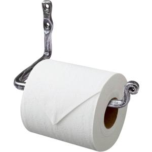 Toilet Paper Holder,Hand Forged Toilet Roll Holder with Hammer Pattern Surface,Wall Mount Paper Holder for Bathroom Decor (Silver)