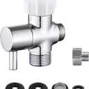 Bidet T Adapter With Shut off Valve,3 Way T Valve for Bidet, Brass T Adapter for Handheld Toilet, 7/8"7/8"1/2" or 3/8"