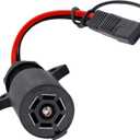 VIAIR 7-Way Power Access - 7-Way Trailer Plug to 2-Pin SAE Connector with 12 Gauge Wire & Smart Connect Compatible - 12V Power Supply for Air Compressor, Truck, RV, Boat & ATV Hitch Adapter