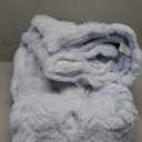Smoofy Faux Fur Throw Blanket for Couch Rabbit Fleece - Light Blue Fluffy Blanket for Sofa Bedroom Living Room, Cozy Soft Plush Luxury Thick Winter Fuzzy Comfy Bubble Blanket - 50" x 60"