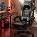 GTPLAYER Gaming Chair for Adults, Big and Tall 350LBS Heavy Duty Office Chair, Ergonomic High Back Lumbar Support and Recliner for Back Pain Relief, Sky Gray, Large