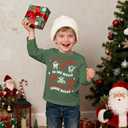 Toddler Boy Girl Christmas Shirt Dancing Santa Claus Long Sleeve T-Shirt Kids Xmas Gift Holiday Song Fall Clothes (5-6 Years, Green)