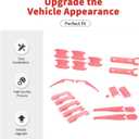 21PCS Full Set Exterior Trim Kit Fit for 2021-2026 Ford Bronco 2/4 Door, Exterior Door Handle Bowl Front Wiper Tailgate Window Engine Hood Hinge Cover(Pink)