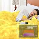greenoak Heated Electric Blanket Throw, Faux Fur Sherpa Heating Blanket for Sofa Bed, Warm Winter Gifts for Women/Adults, Heater Lap Blankets 5-Position Timer &10 Heating Levels 50''*60" Lemon