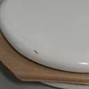 Mayfair Linden Slow Close Toilet Seat, Non Slip Heavy Duty Wood, Easy Install, Elongated, White