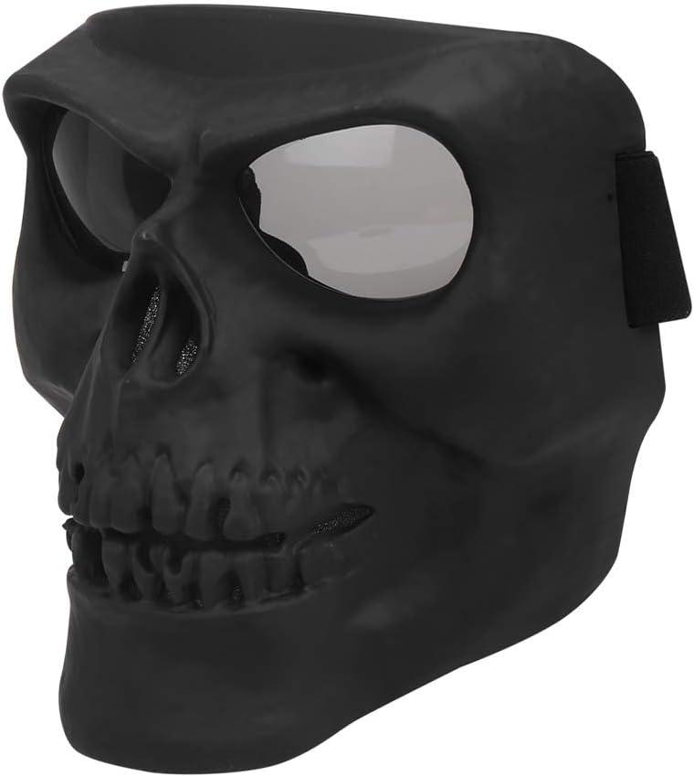 Spooky Skull Face Mask for Airsoft Paintball Motor Racing Polarized Lens (Black)