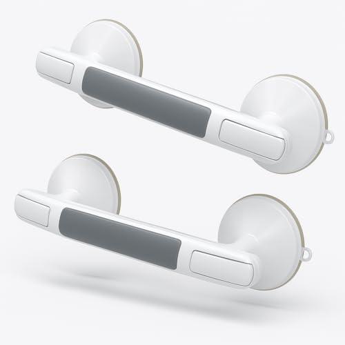 2 Pack Grab Bars for Bathtubs and Showers, Suction Grab Bar, Heavy Duty Shower Handle Removable Bath Handrails for Seniors and Elderly, Bathroom Safet