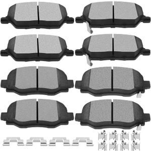 Ceramic Brake Pads Kits,SCITOO 8pcs Brakes Pads Set fit for 2016-2018 for Fiat 500X,2016-2020 for Jeep Compass,2015-2019 for Jeep Renegade