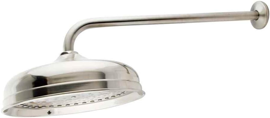 Kingston Brass K225K18 Designer Trimscape Victorian 10-inch Showerhead with 17-inch Rain Drop Shower Arm, Brushed Nickel
