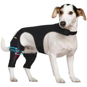 Supet Dog Rear Leg Sleeve to Stop Licking, TPLO Recovery Sleeve After Surgery for Post Surgery, ACL, Leg Wound Protection, with Belly Opening for Male Female Dogs(Jet Black, XL)
