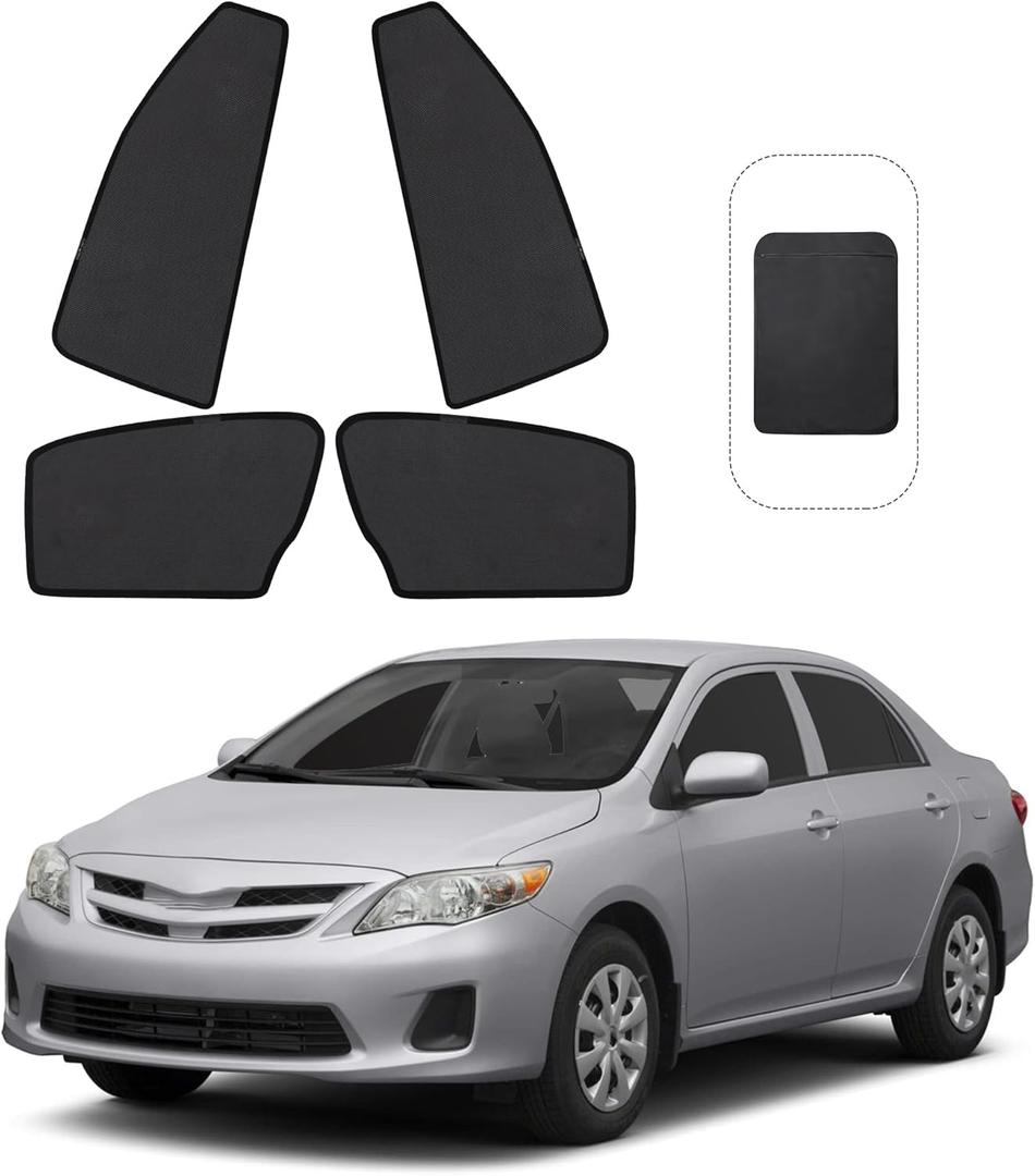 Front Side Half Window Shade Foldable Custom Fit for Toyota Corolla 2009-2013 Car Window Shades for Side Window Sun Shade UV Protection Heat Insulation for Camping Sleeping 4PCS