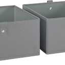 Folding Storage Bins - 2-pack of 5in Tall Gray Cubes