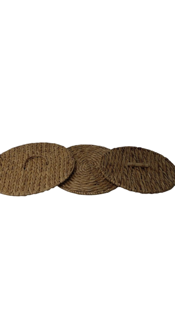 Wicker Basket Lids Set 3 Pcs 17", 18", 19"
