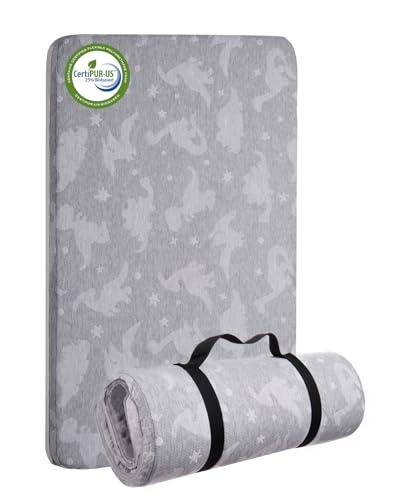 Lilian&Gema Pack and Play Mattress 38"x26", Portable Crib Mattress for Playpen, Pack N Play Mattress Topper, Soft Breathable Mini Crib Mattress with Waterproof Washable Cover for Baby Toddler