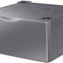 SAMSUNG 27-Inch Washer Dryer Pedestal Stand w/ Pull Out Laundry Storage Drawer, Stainless Steel, WE402NP/A3, Platinum
