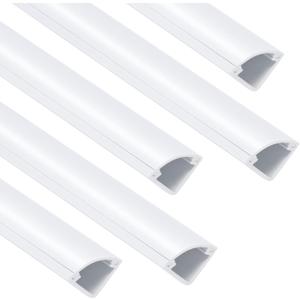 85in Corner Cable Concealer, Corner Cord Hider for One Cord, Wire Covers for Cords, Paintable Corner Cord Cover, Cable Management Channel Cable Raceway for Wall, Floor Baseboard, Ceiling -5 X L17in (Small, White)