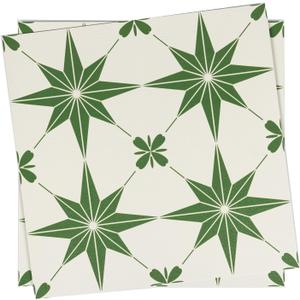 Dureidos Peel and Stick Floor Tiles: 11.8"x11.8" Self-Adhesive Easy to Install Tile Sticker, Waterproof Vinyl Flooring for Bathroom, Kitchen, Bedroom, 10PCS Covering 10 sq ft Green and White