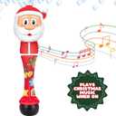 ArtCreativity Light Up Christmas Santa Bubble Wand for Kids, Xmas Gifts for Kids, 14" Bubble Blower with Light & Sound, Bubbles for Toddlers, Christmas Goodie Bag Stocking Stuffers for Toddlers