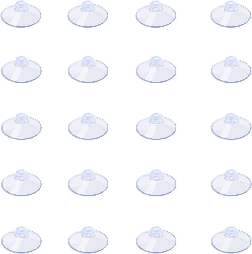 AQUANEAT 20 Packs Suction Cups 0.8 Inch Clear Sucker Pads Without Hook for Glass Home Organization Decoration