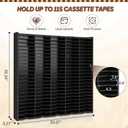 115-Slot Cassette Tape Storage Organizer Rack, Wall Mount Cassette Tape Holder, Audio Cassettes Display Shelf, Ideal Gift for Cassette Collectors