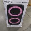 Dolphin BoxParty 2120 Dual 12" Party Speakers - Portable & Rechargeable Sound with Microphone, Bluetooth, USB, Hi-Fi Amp, Powerful Bass, 5-Band Equalizer & LED Lights - Long Battery Life - 2x12-inch