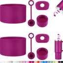 HYZ 8 Piece Accessories for Stanley Cup, Silicone Spill Proof Stopper Set and Protective Boot Including Straw Cover Cap for Stanley H2.0 20oz 30oz 40oz Tumbler, Fuchsia