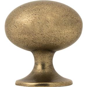 HARPOON Cabinet Hardware Knobs Round Furniture Mushroom Knob - 1.4 Inch 10 Pack Antique Brass