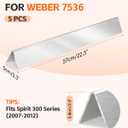 7537 Flavorizer Bars 22.5" for Weber Grill Parts Spirit 300 Series, Spirit E310 S310 Grill with Side Control, Genesis Silver B Flavor Bar Stainless Steel Replacement of Weber Grill Part 7536