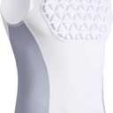 Youth Baseball Chest Protector Padded Compression Shirt Support Softball Football Heart Sternum Guard (Large, White/Grey)