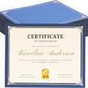 50 Count Single Sided Certificate Holders with Gold Foil Border Diploma Cover for or Letter Size 8.5 x 11 Certificate Paper, Cardstock, Award, Graduation, Documents,School - Blue