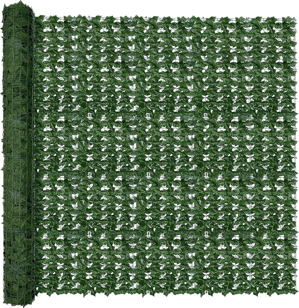 96"x96" (64 Sqft), Artificial Ivy Vine Privacy Fence Screen Roll
