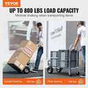 VEVOR Aluminum Truck, 2 in 1, 800 lbs Load Capacity, Heavy Duty Industrial Convertible Folding Hand Truck and Dolly, Utility Cart Converts from Hand Truck to Platform Cart with Rubber Wheels