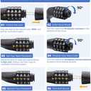 Bike Lock Cable, 30-inch Cable Lock, Bike Lock Combination, 4-Digit, Resettable, Bicycle Locks