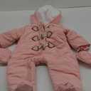 Simplee kids Baby Infant Boys Girls Snowsuit Winter Hooded Footed Warm Jumpsuit Outerwear with Gloves for 3-24 Months (6-9 Months, A-pink)