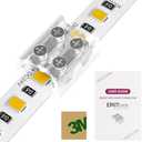 EMITEVER LED Strip Connectors,12 Packs LED Tape Light Connector 2 Pin Solderless Tighten Screw Transparent Tape to Tape Connectors for 5V 12V 24V 8mm Width LED Strip Lights
