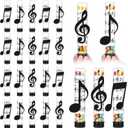 Threehoney 24 Set Music Candy Tubes Set Includes Plastic Candy Tubes Jars Sheet Musical Stickers Musical Note Felt Stickers for Music Party Favors Container Gift Prizes