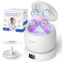 Ultrasonic Retainer Cleaner, 50kHz Retainer Cleaner Machine for Dentures, Aligners, Mouth Guards, Braces, Jewelry, 4 Modes Digital Ultrasonic Cleaners with Removable Base and Top Cover (White)