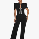 Ladies' elegant jumpsuitformal sexy casual straight pantsbusiness party jumpsuit
, Size -L