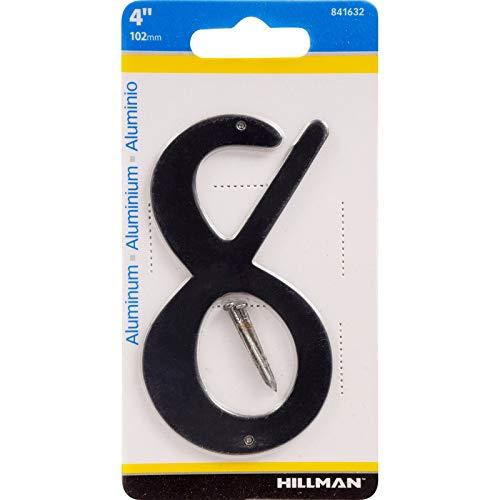 Hillman 4 in. Black Aluminum Nail-On Number 8 3 Pack