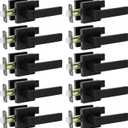 10 Pack Black Door Handle Interior Privacy Door Levers Set, Keyless Square Door Knob Lock for Bedroom or Bathroom, Heavy Duty Door Handles with Reversible Handle for Left Right Sided Doors (Matte Black Finish)