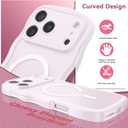 BENTOBEN Magnetic for iPhone 17 Pro Max Case, Cute Wavy [Full Camera Protection][Compatible with MagSafe] Matte Anti-Slip Bumper Women Girls Boys Protective Cover for 17 ProMax 6.9", Gray-Pink